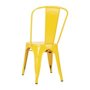 Bolero Bistro Steel Side Chairs Yellow (Pack of 4)