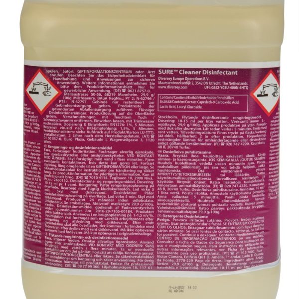 SURE Cleaner and Disinfectant Concentrate 5Ltr