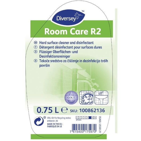 Room Care R2 Hard Surface Cleaner and Disinfectant Ready To Use 750ml
