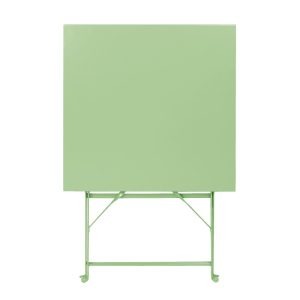Bolero Square Pavement Style Steel Folding Table Light Green 600mm