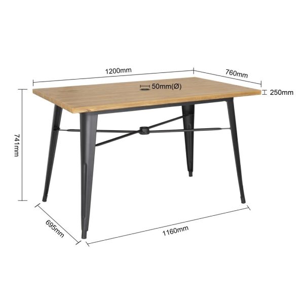 Bolero Complete Outdoor Table 120x76x76cm – Light Wood
