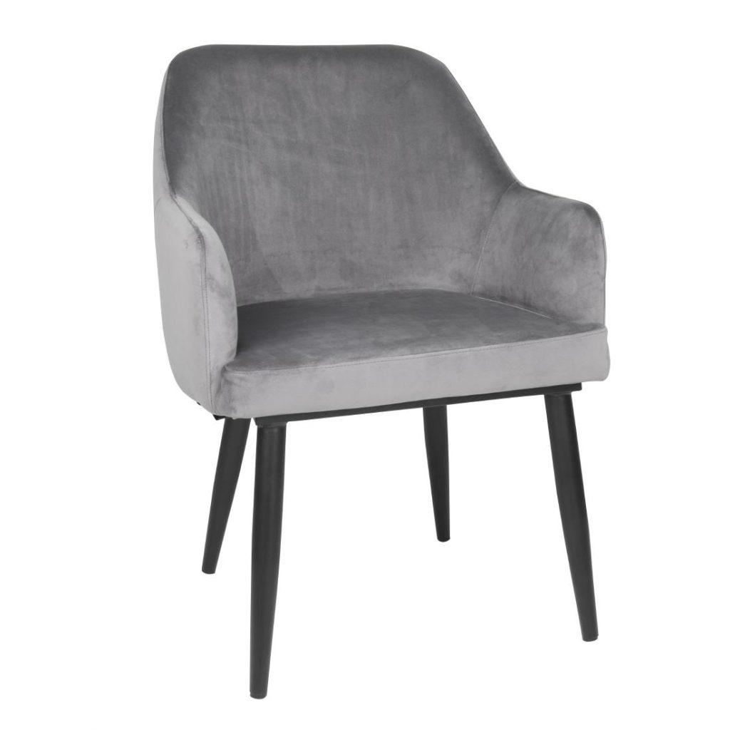 Bolero Lia Velvet Set of 2 Chairs – Grey