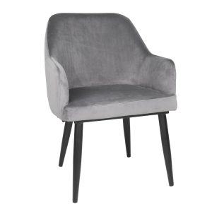 Bolero Lia Velvet Set of 2 Chairs – Grey