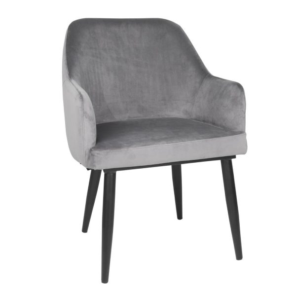 Bolero Lia Velvet Set of 2 Chairs – Grey