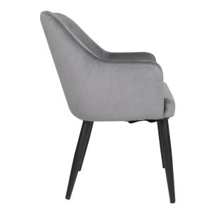 Bolero Lia Velvet Set of 2 Chairs – Grey