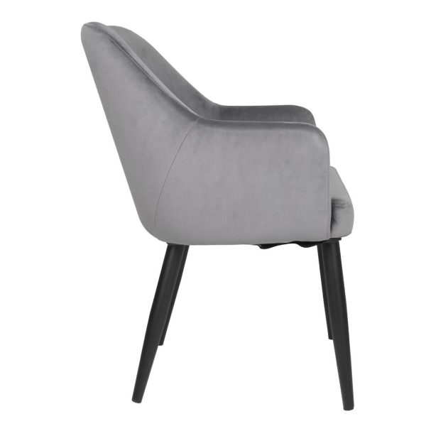 Bolero Lia Velvet Set of 2 Chairs – Grey