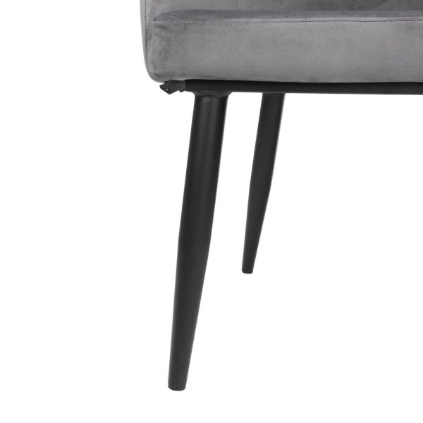 Bolero Lia Velvet Set of 2 Chairs – Grey