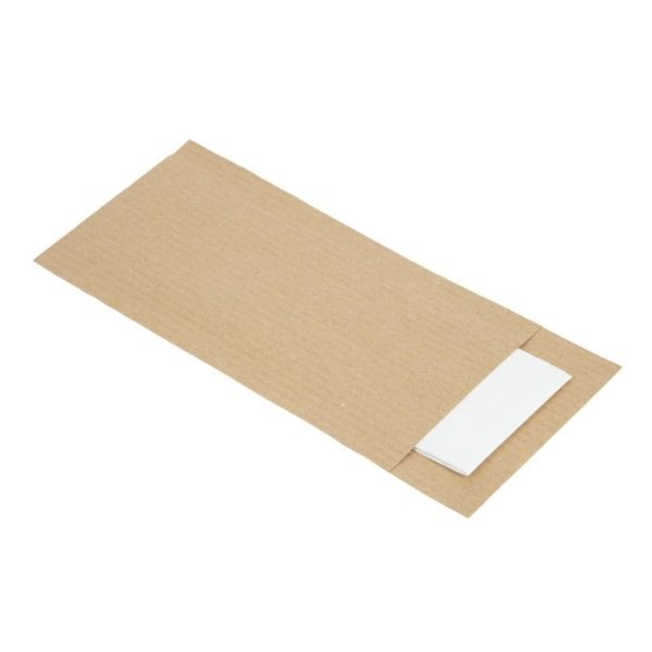 Europochette Brown Cutlery Pouch with White Napkin (Pack of 500)