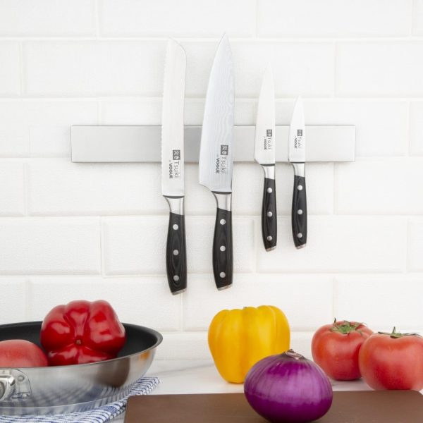 Vogue Tsuki Series 7 Prep Like A Pro 4-Piece Knife Set With Magnetic Rack