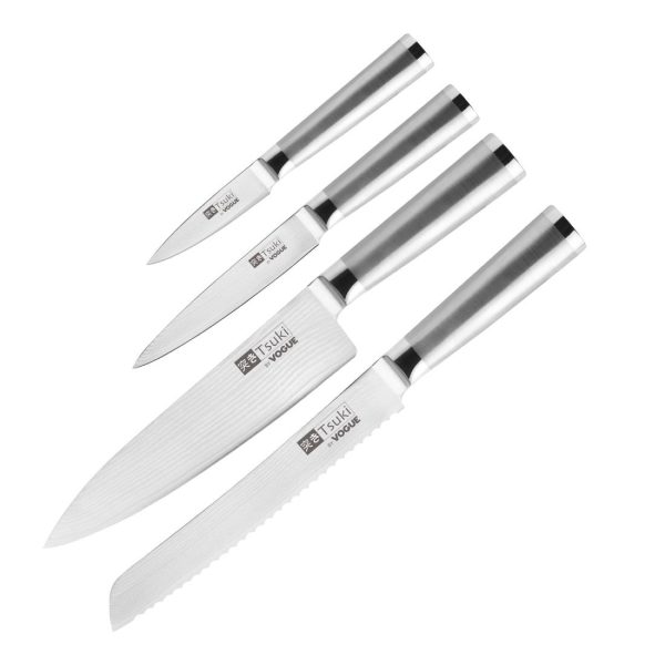Vogue Tsuki Series 8 Prep Like A Pro 4-Piece Knife Set With Magnetic Rack
