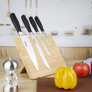 Vogue Prep Like A Pro 4-Piece Soft-Grip Knife Set With Magnetic Stand