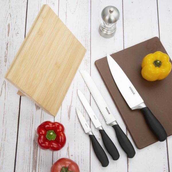 Vogue Prep Like A Pro 4-Piece Soft-Grip Knife Set With Magnetic Stand