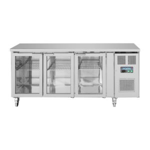 Polar U-Series 3 Door Counter Fridge with Glass Doors