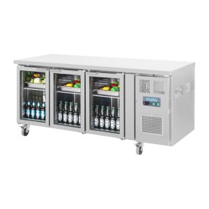 Polar U-Series 3 Door Counter Fridge with Glass Doors