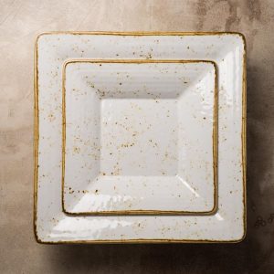 Steelite Craft White Buffet Square Pebble Bowls 254mm (Pack of 6)