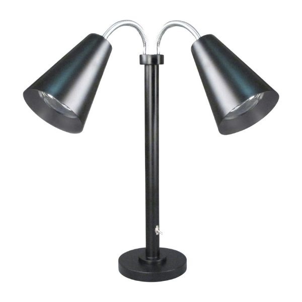 Steelite DWH Modern Double Head Heat Lamp EU Plug Black 559mm