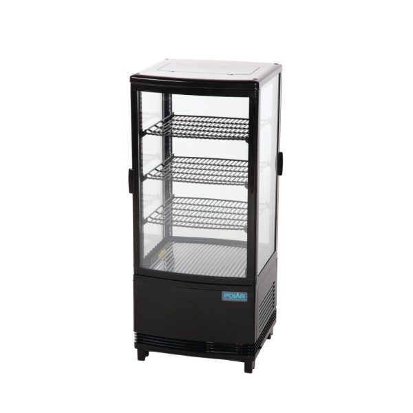 Polar C-Series Energy Efficient Curved Door Display Fridge Black 86Ltr
