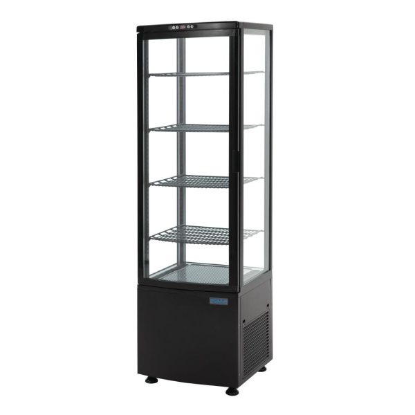 Polar C-Series Energy Efficient Curved Door Display Fridge Black 235Ltr