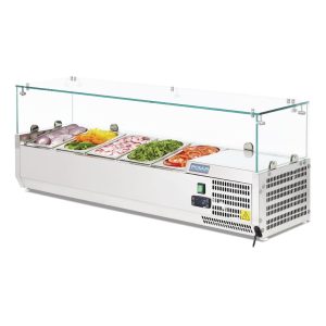 150W. Capacity: 5x 1/4GN. R600a