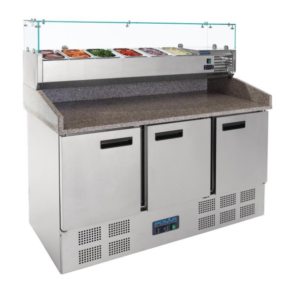 230W+150W. Stainless steel finish. Marble worktop. R600a