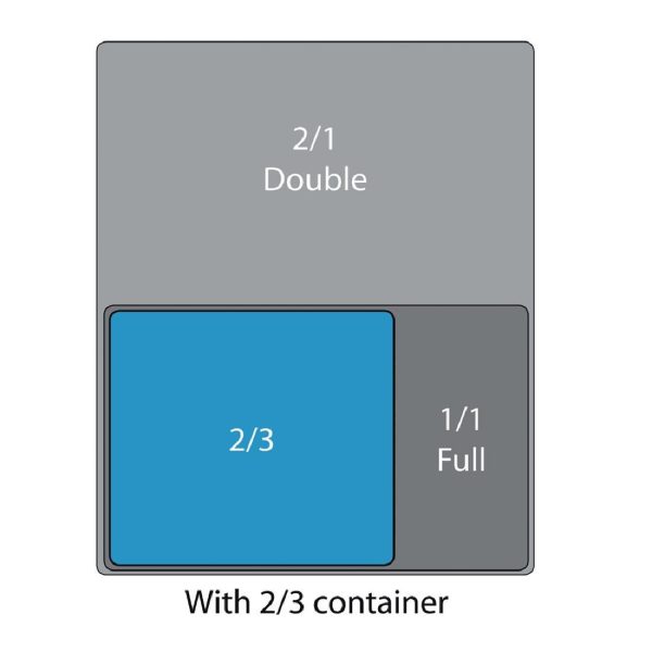 Capacity: 3.5Ltr. GN 2/3. Two Third Size. Depth: 40mm