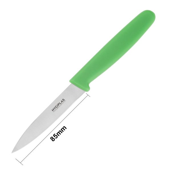 Blade length: 3". Weight: 20g. Green for salads and fruits