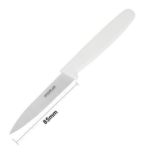 Blade length: 3". Weight: 20g. White for dairy