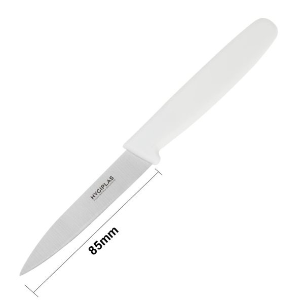 Blade length: 3". Weight: 20g. White for dairy