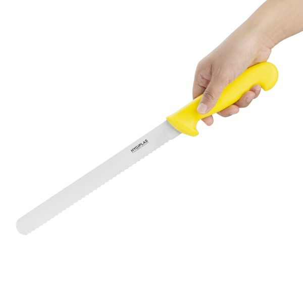 Blade length: 10". Weight: 110g. Yellow for cooked meats