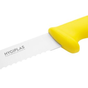 Blade length: 10". Weight: 110g. Yellow for cooked meats