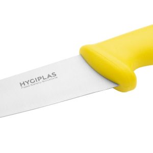 Blade length: 6.5". Weight: 120g. Yellow for cooked meats