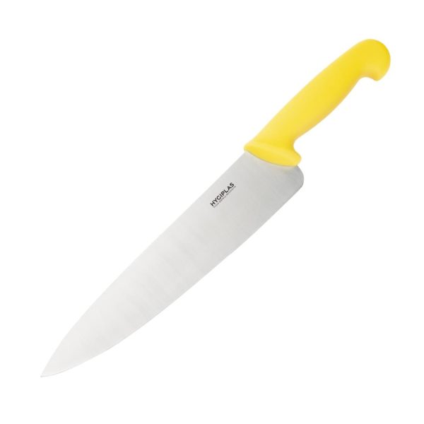 Blade length: 10". Weight: 190g. Yellow for cooked meats
