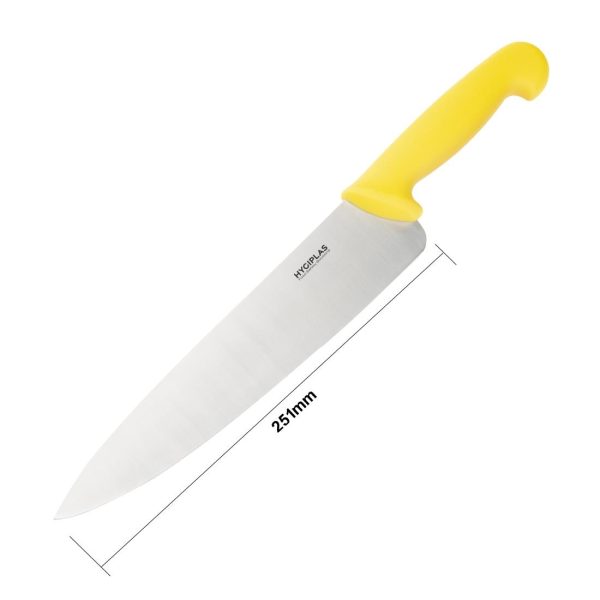 Blade length: 10". Weight: 190g. Yellow for cooked meats