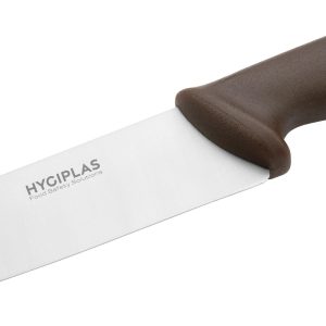 Blade length: 8.5". Weight: 150g. Brown for vegetables