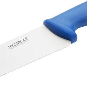Blade length: 8.5". Weight: 160g. Blue for raw fish