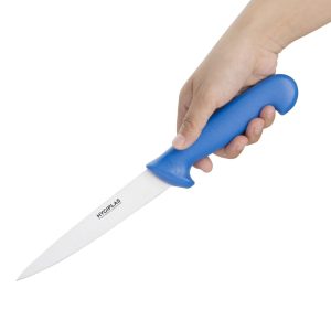 Blade length: 6". Weight: 70g. Blue for raw fish