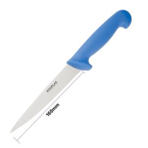 Blade length: 6". Weight: 70g. Blue for raw fish