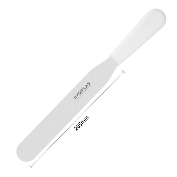 Blade length: 8". Weight: 60g. White for dairy and bakery
