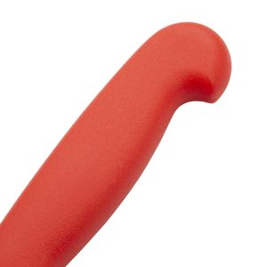 Blade length: 8.5". Weight: 150g. Red for raw meats