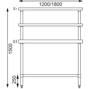 1500(H) x 1200(W) x 600(D)mm