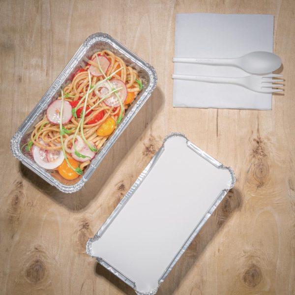 Nisbets Essentials Foil Containers and Lids 250ml (Pack of 50)