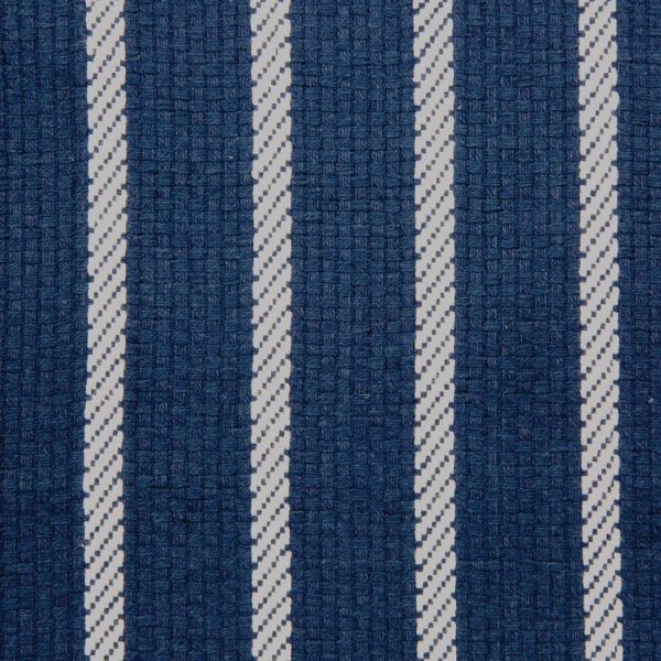 Navy with white stripe. Size: 18 x 28"