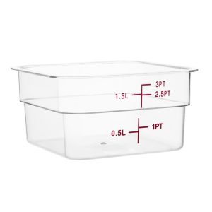 Vogue Polycarbonate Square Storage Container 1.5Ltr