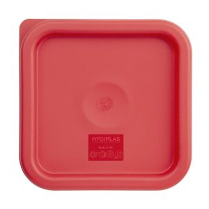 Vogue Square Food Storage Container Lid Red Small