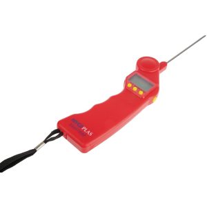 Range: -50 to +300°C. Suitable for use with raw meat.