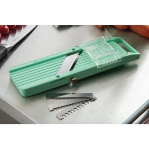 Safety guard and interchangeable blades included.