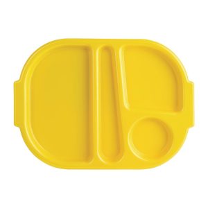 Kristallon Large Polycarbonate Compartment Food Trays Yellow 375mm