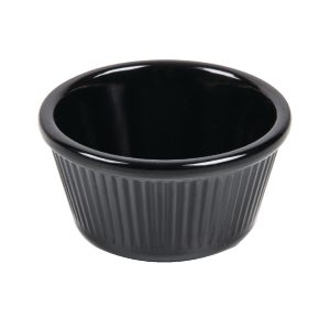 Kristallon Melamine Fluted Ramekins Black 70mm (Pack of 12)