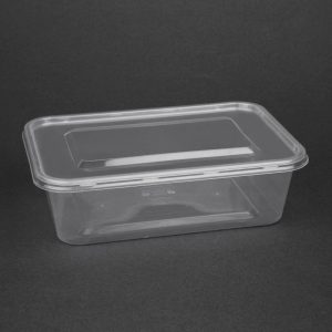 Fiesta Plastic Microwavable Containers With Lid Medium 650ml (Pack of 250)