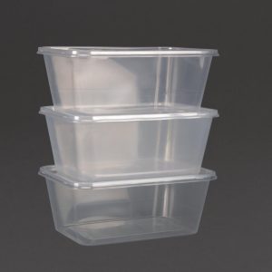 Fiesta Plastic Microwavable Containers With Lid Large 1000ml (Pack of 250)